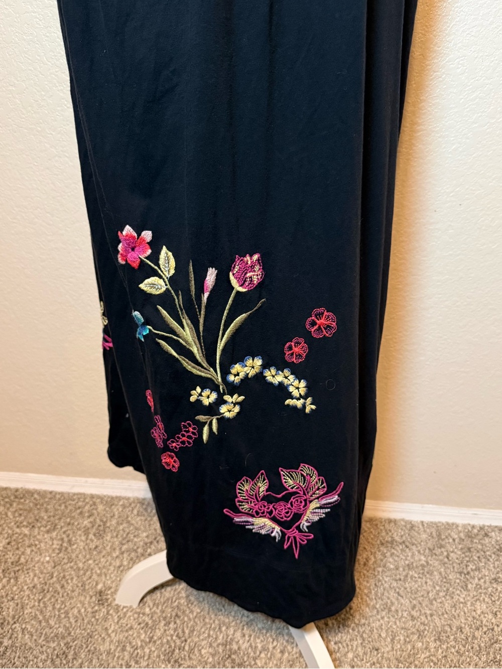 Johnny Was Jessi Knit V-Neck Maxi Dress Black Embroidered Size XXL - Picture 7 of 13
